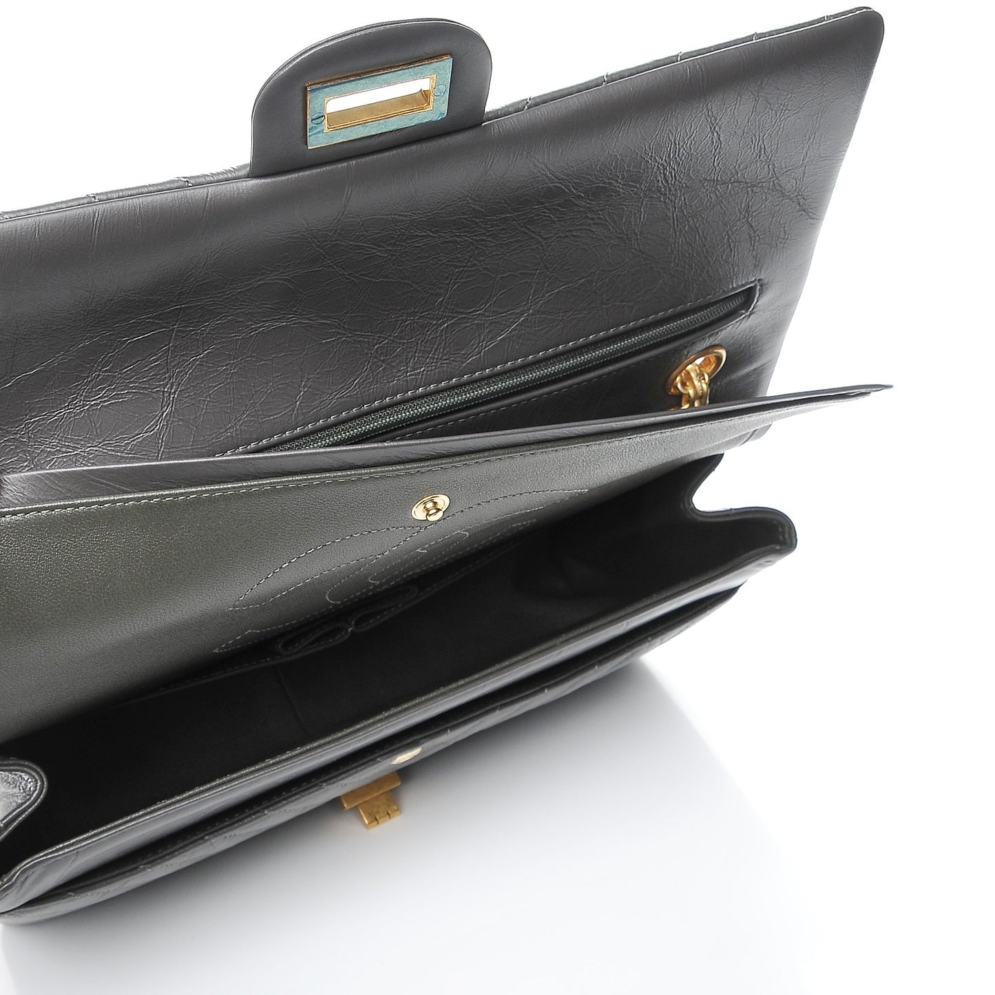 Aged Calfskin Chevron 2.55 Reissue 226 Dark Grey