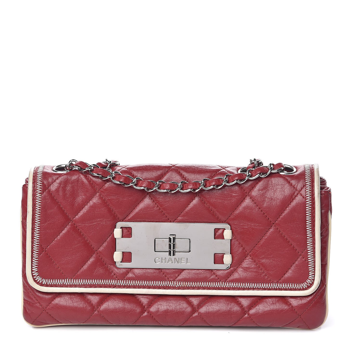 Lambskin Quilted East West Flap Red
