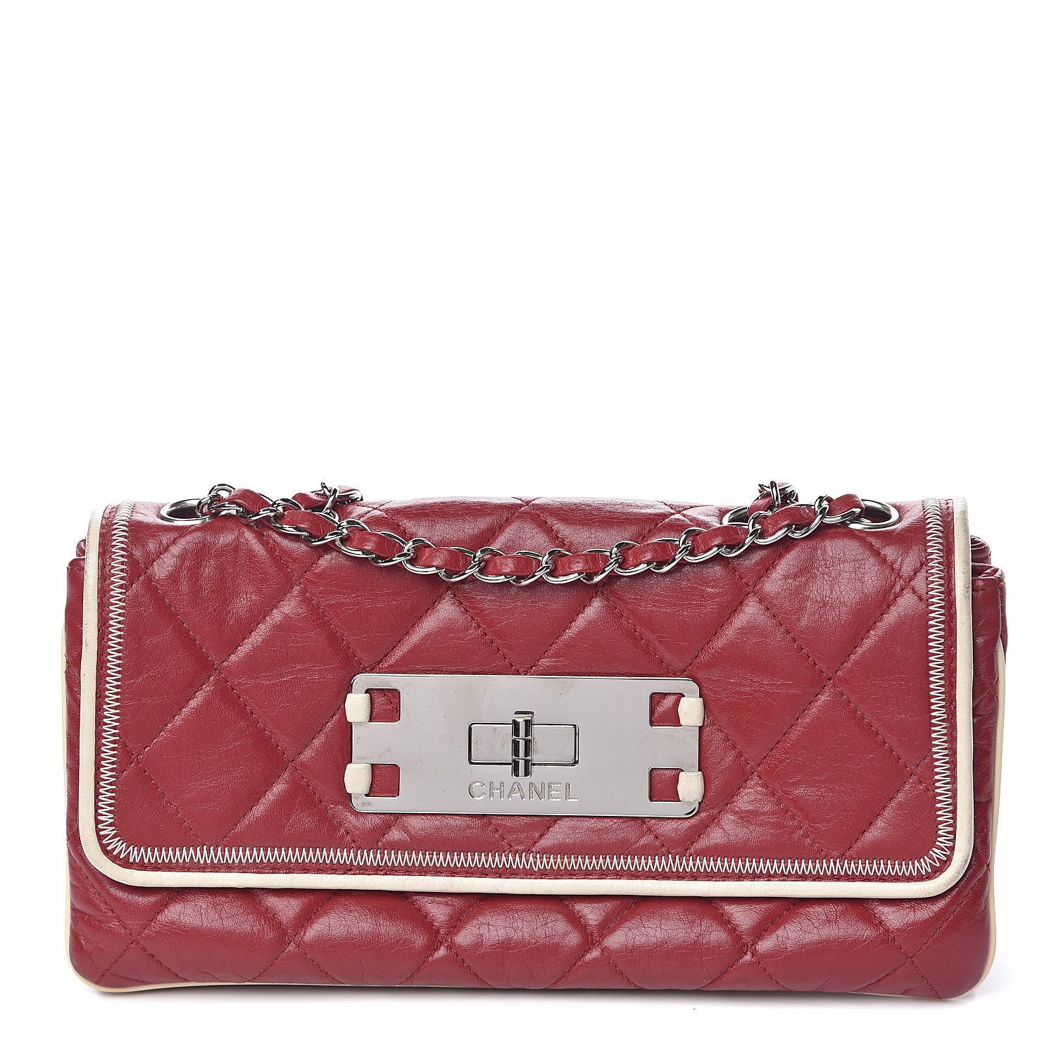 Chanel Lambskin Quilted East West Flap Red 1 of 15