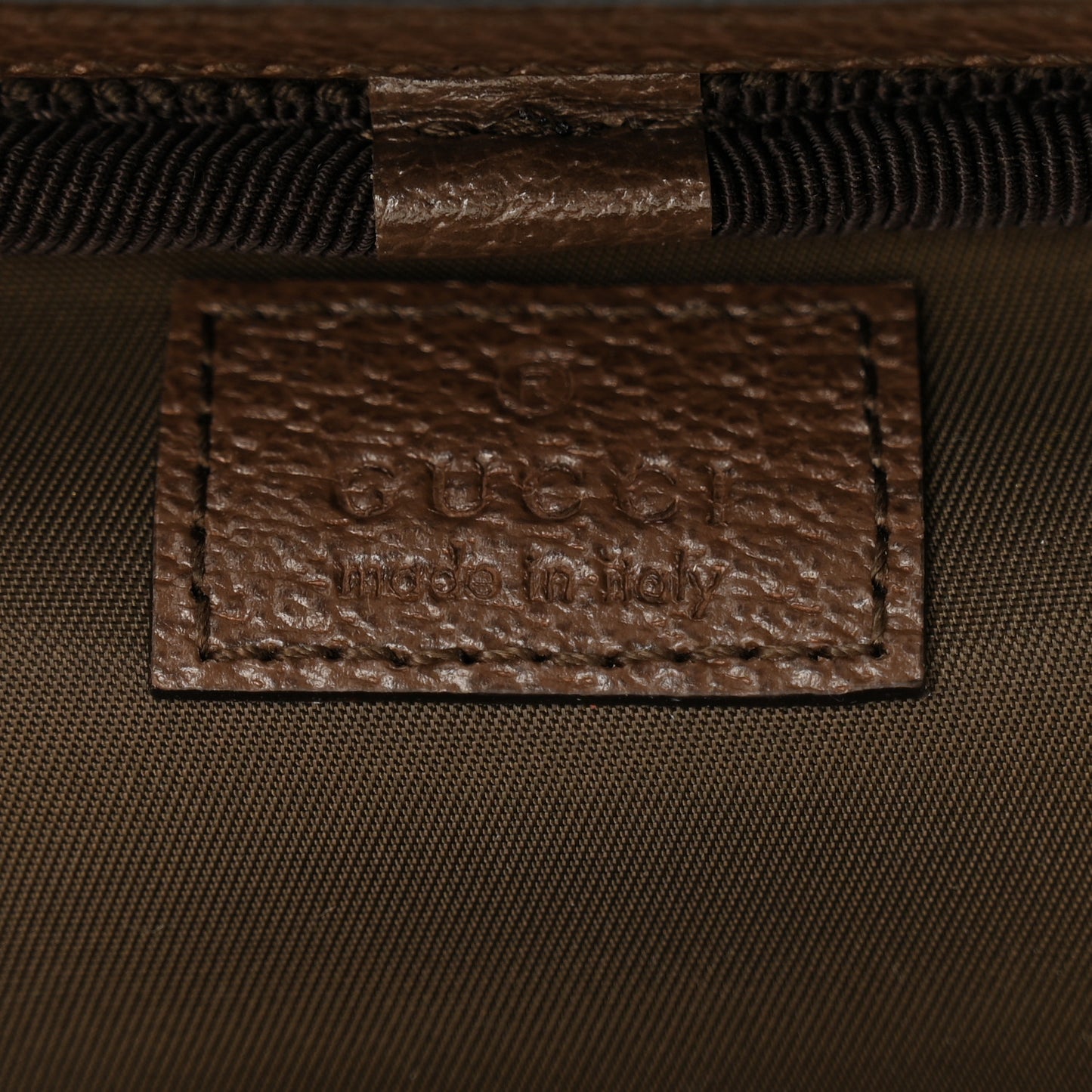 GG Supreme Monogram Textured Calfskin Web Ophidia Vanity Cosmetic Case Beige Ebony New Acero