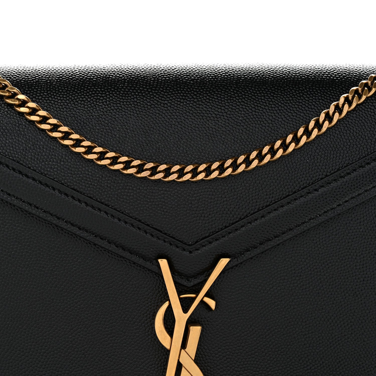 Saint Laurent Grain De Poudre Monogram Cassandra Clasp Bag Black 8 of 11