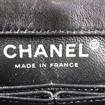 Chanel Canvas Sequin Stripe Medium Double Flap Black White 6 of 9