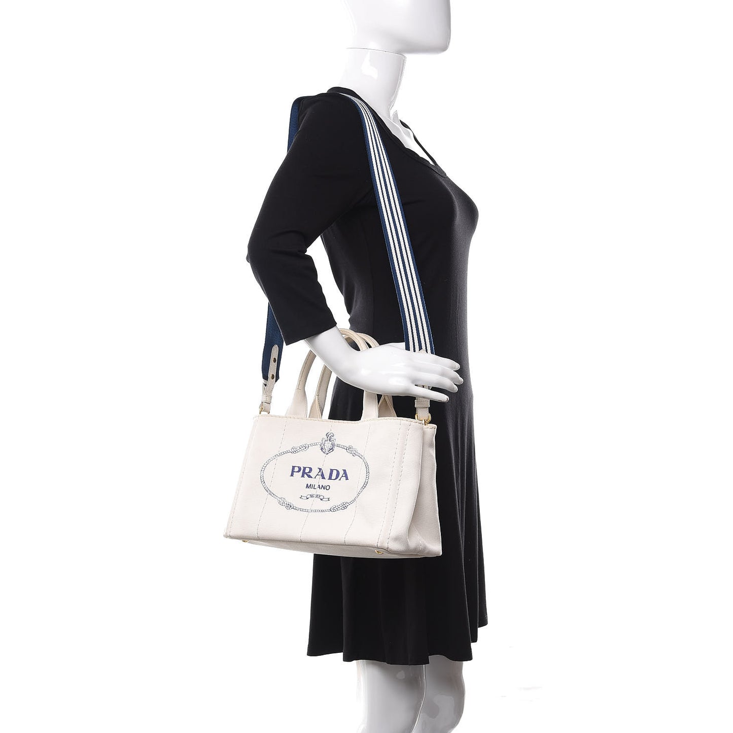 Canapa Small Logo Tote Bianco Blue