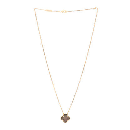 Van Cleef & Arpels 18K Rose Gold Gray Mother of Pearl Vintage Alhambra Pendant Necklace 3 of 6