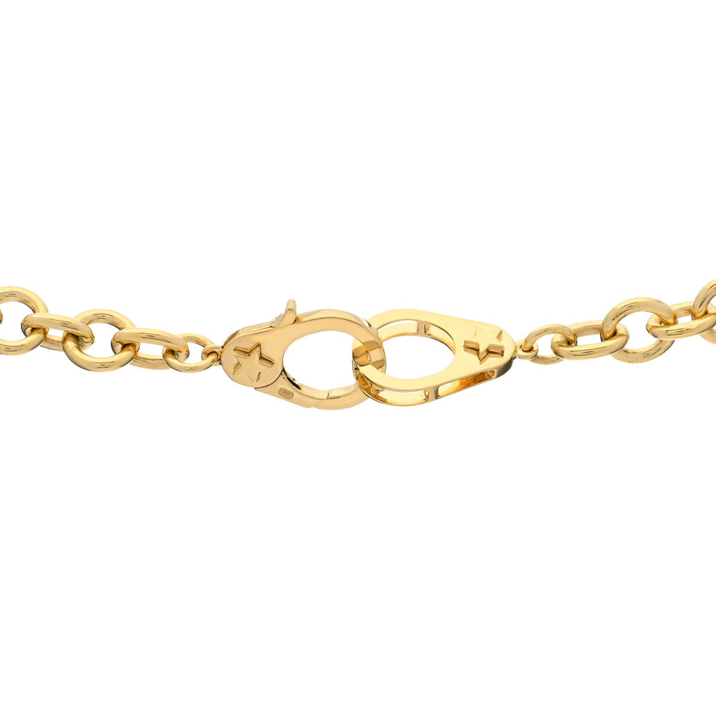 18K Yellow Gold Sister Hook Midsized Mixed Chain Necklace 19.5"