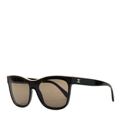 Chanel Acetate Logo Shield Sunglasses 5418 Black 1 of 8