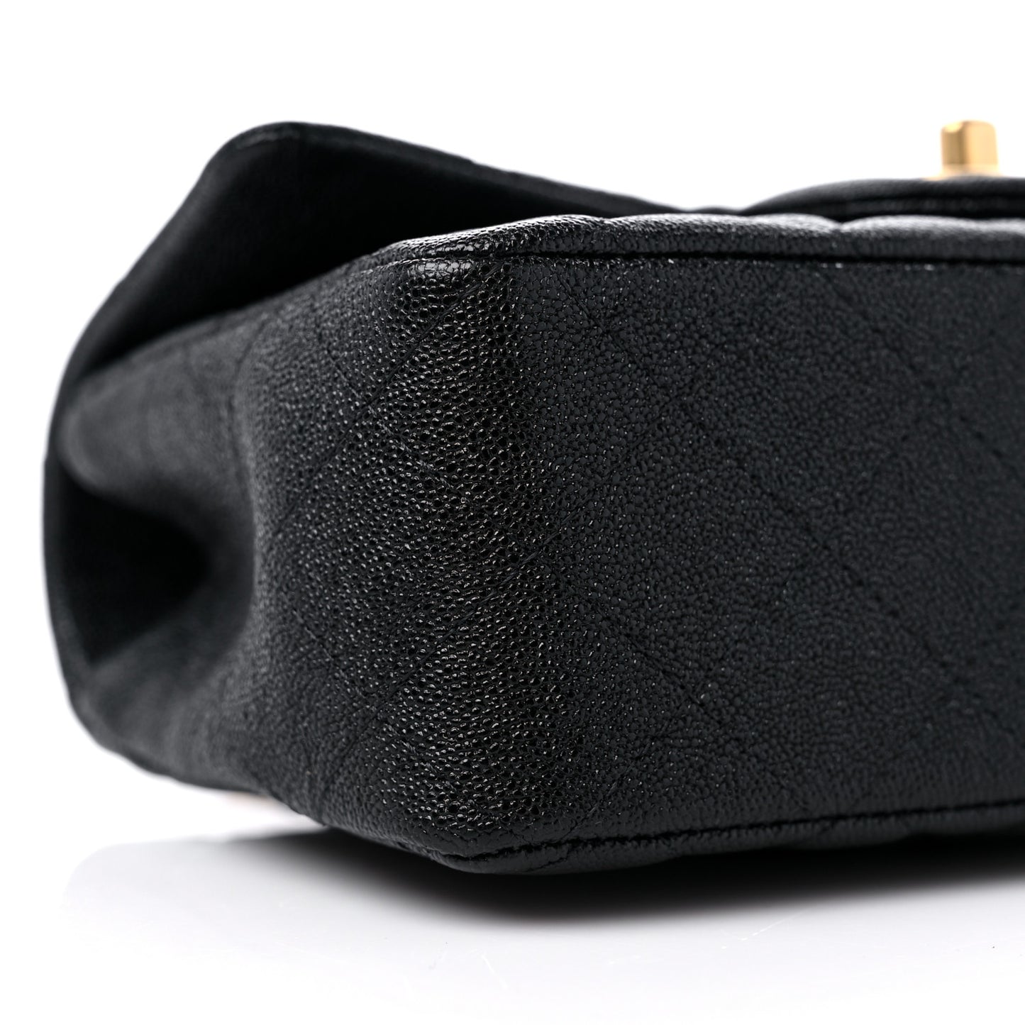 Caviar Quilted Mini Top Handle Rectangular Flap Black