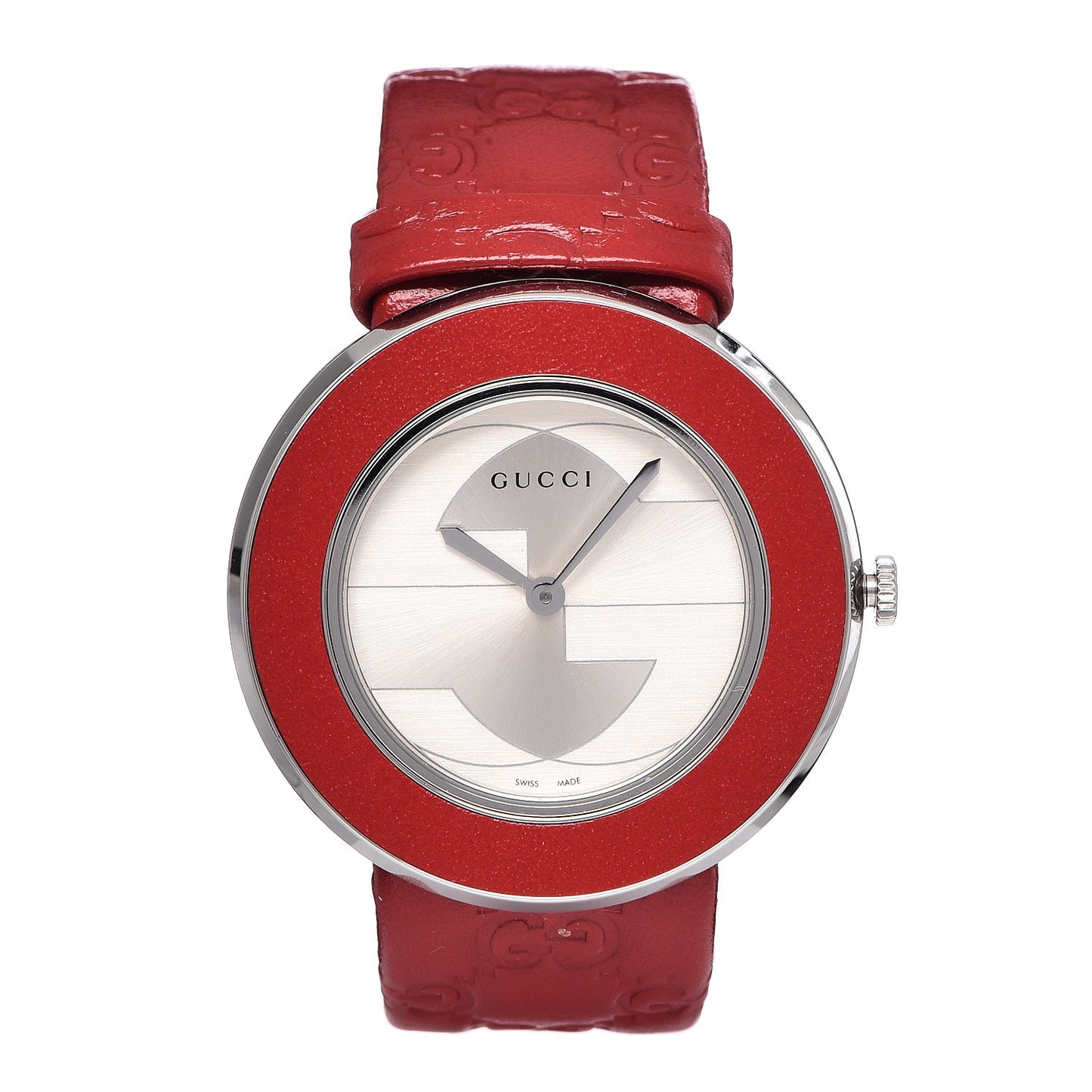Stainless Steel Calfskin 36mm U-Play Quartz Watch Red