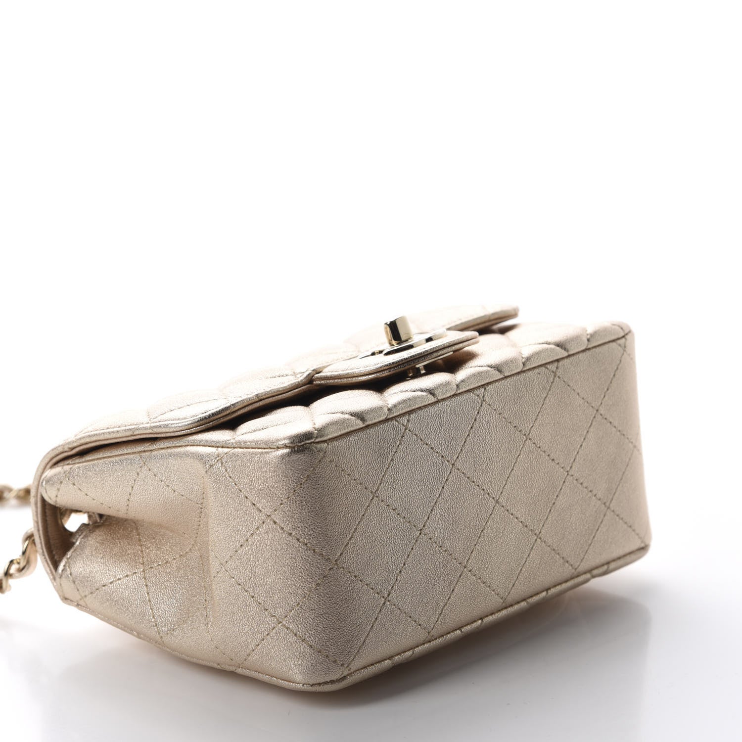 Chanel Metallic Lambskin Quilted Mini Square Flap Gold 4 of 10