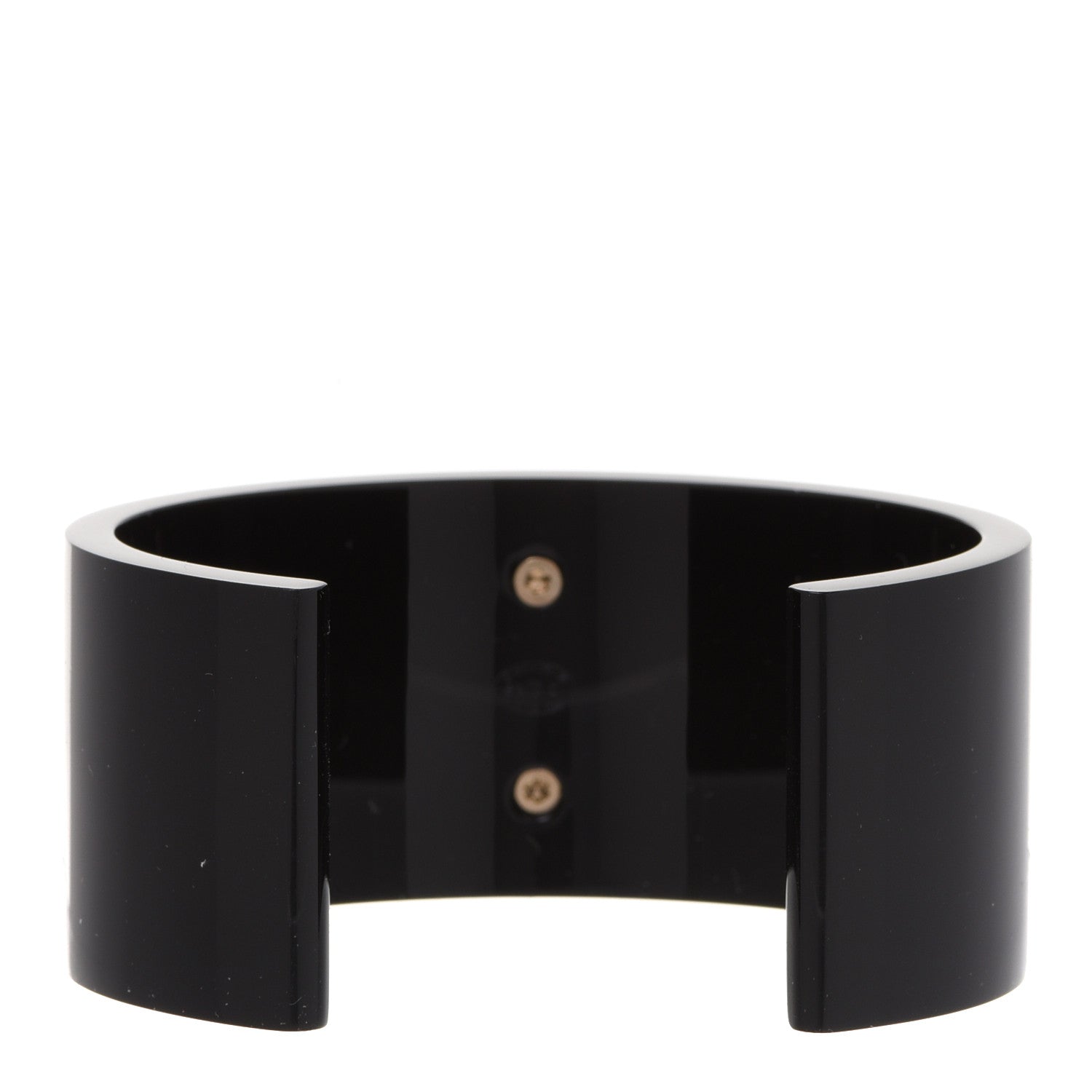 Chanel Resin CC Cuff Gold Black 3 of 5