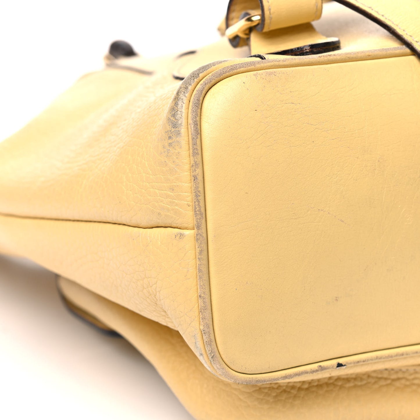 Calfskin Bamboo Medium Backpack Yellow