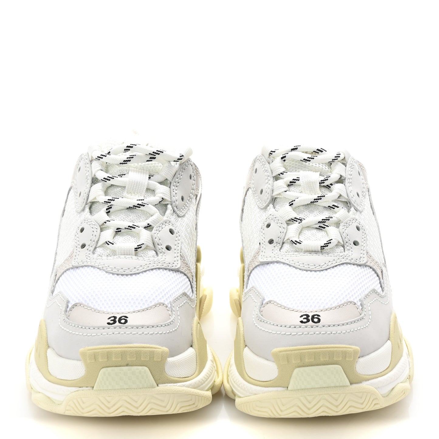 Fabric Mesh Womens Triple S Sneakers 36 White