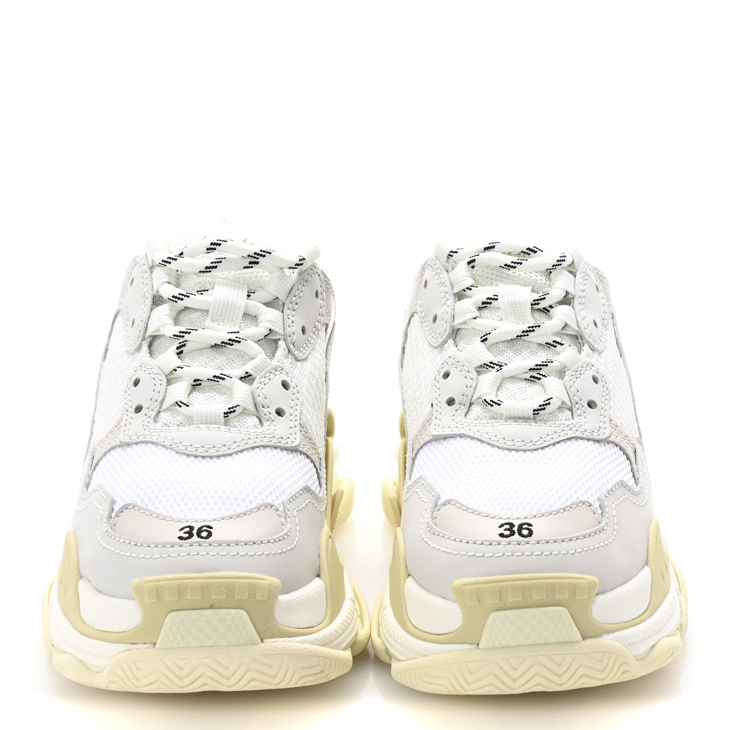 Balenciaga Fabric Mesh Womens Triple S Sneakers 36 White 3 of 8