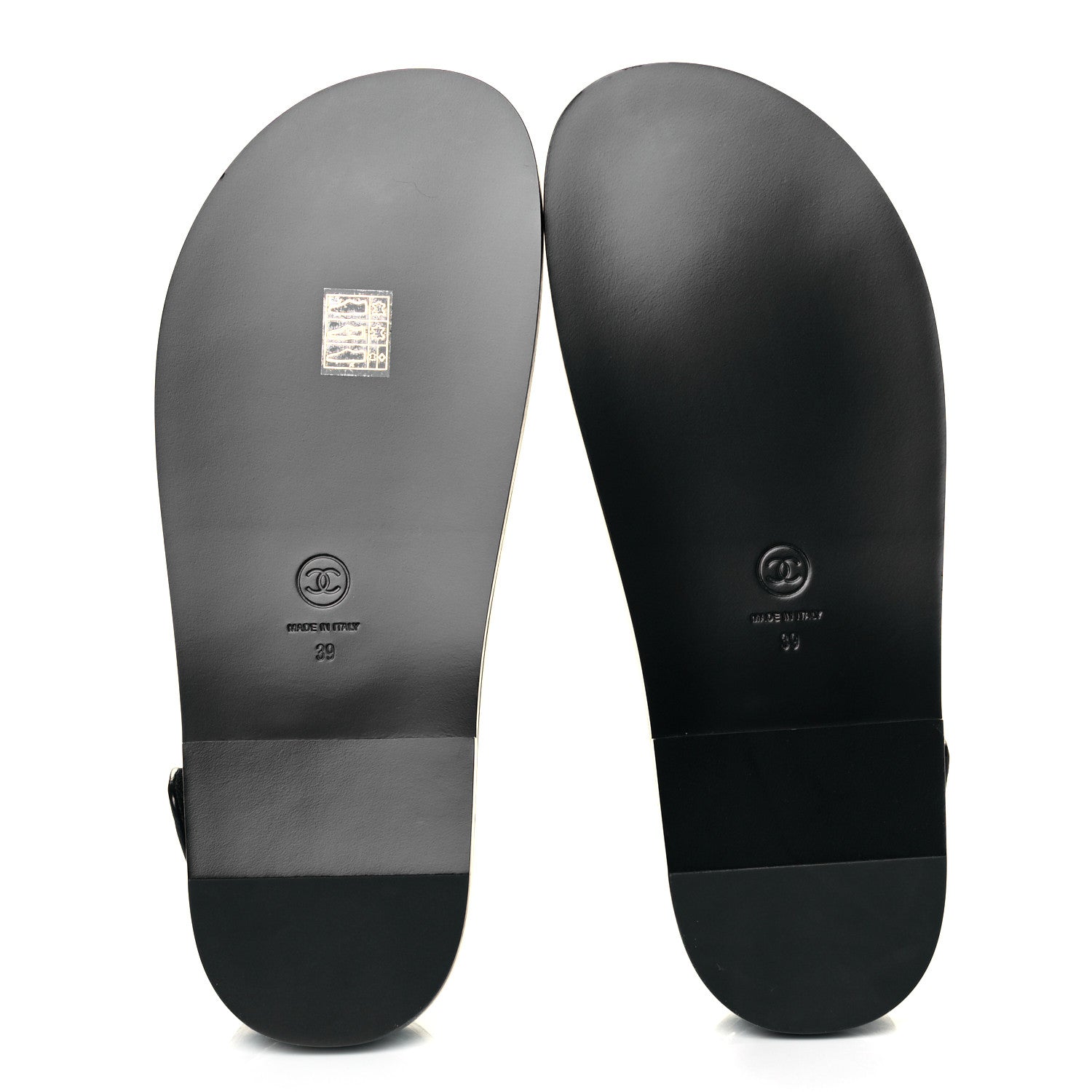 Chanel Grained Calfskin Velcro Dad Sandals 39 Black 5 of 10