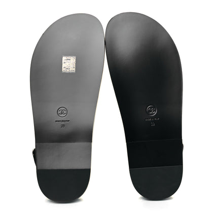 Chanel Grained Calfskin Velcro Dad Sandals 39 Black 5 of 10