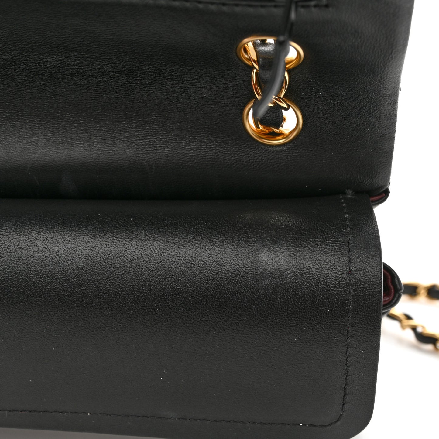 Lambskin Quilted Small Double Flap Black