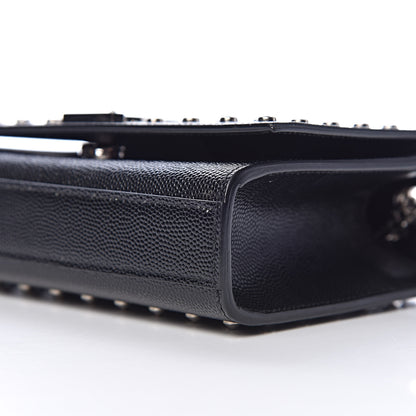 Saint Laurent Calfskin Studded Small Monogram Kate Satchel Black 10 of 10