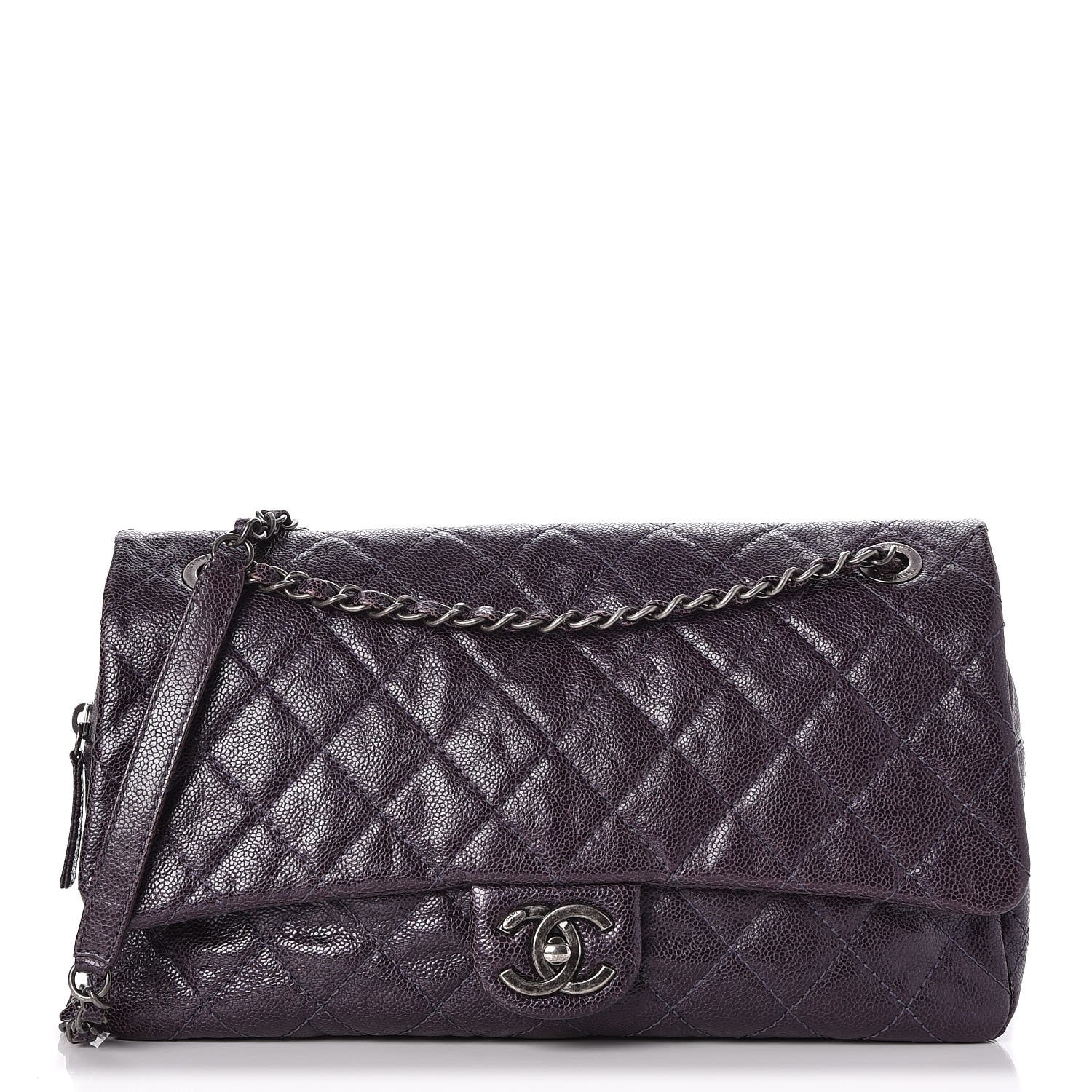 Chanel Iridescent Caviar Quilted Large Chic Flap Purple 1 of 7