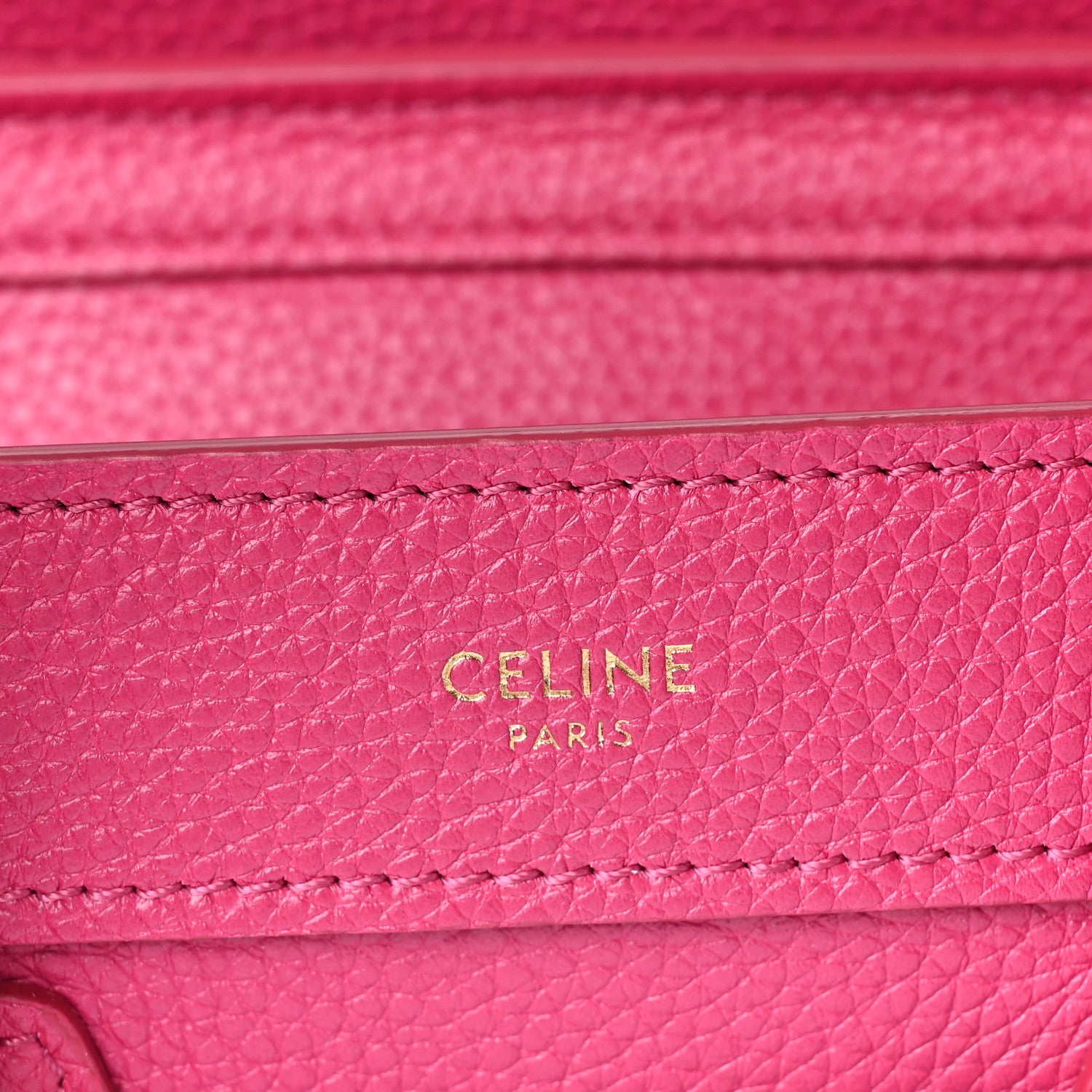 Celine Drummed Calfskin Nano Luggage Fuchsia 6 of 9