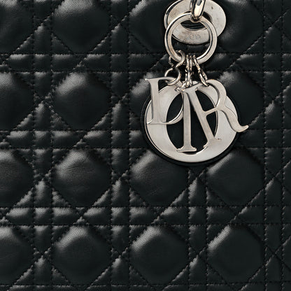 Christian Dior Lambskin Cannage Medium Lady Dior Black 7 of 9