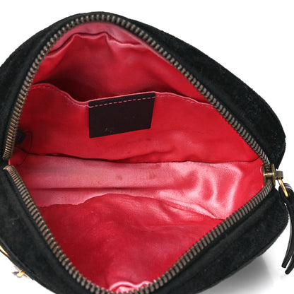 Gucci Velvet Matelasse Marquise Crystals GG Marmont Belt Bag 85 34 Black 4 of 13