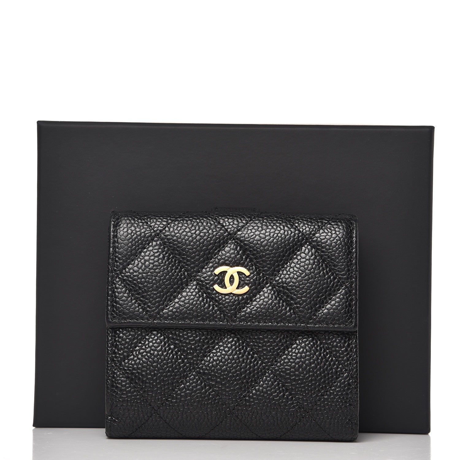 Chanel Caviar Quilted Compact French Flap Wallet Black 8 of 8