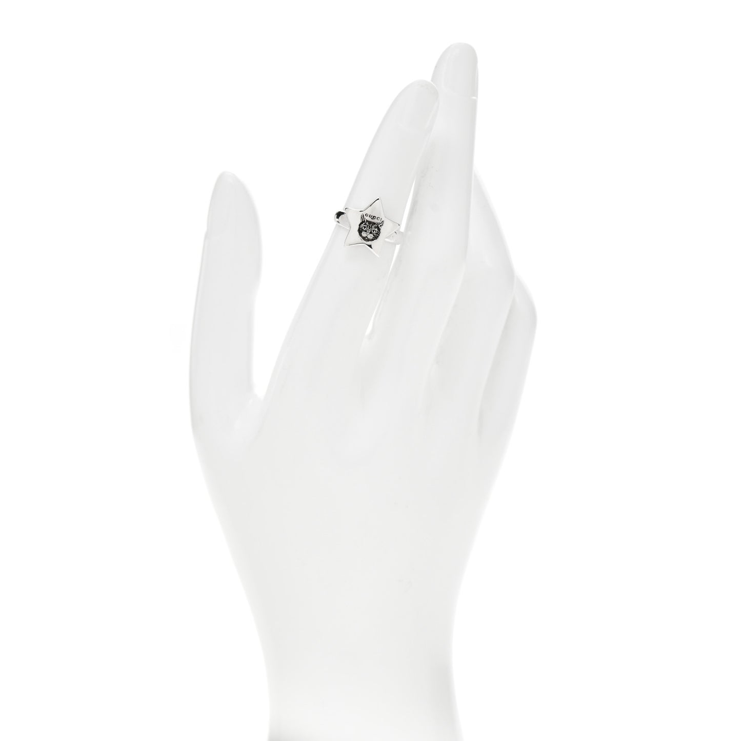Sterling Silver Blind for Love Star Cat Ring 48 4.5
