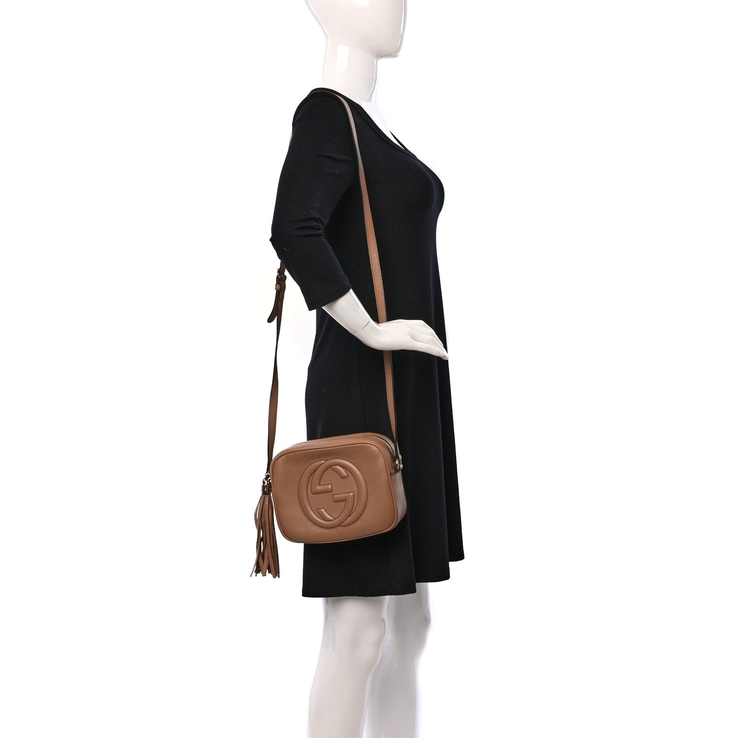 Gucci Pebbled Calfskin Small Soho Disco Bag Camelia 3 of 10