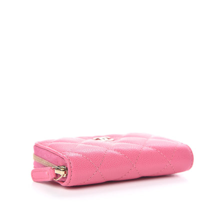 Chanel Caviar Quilted Zip Coin Purse Pink 4 of 8
