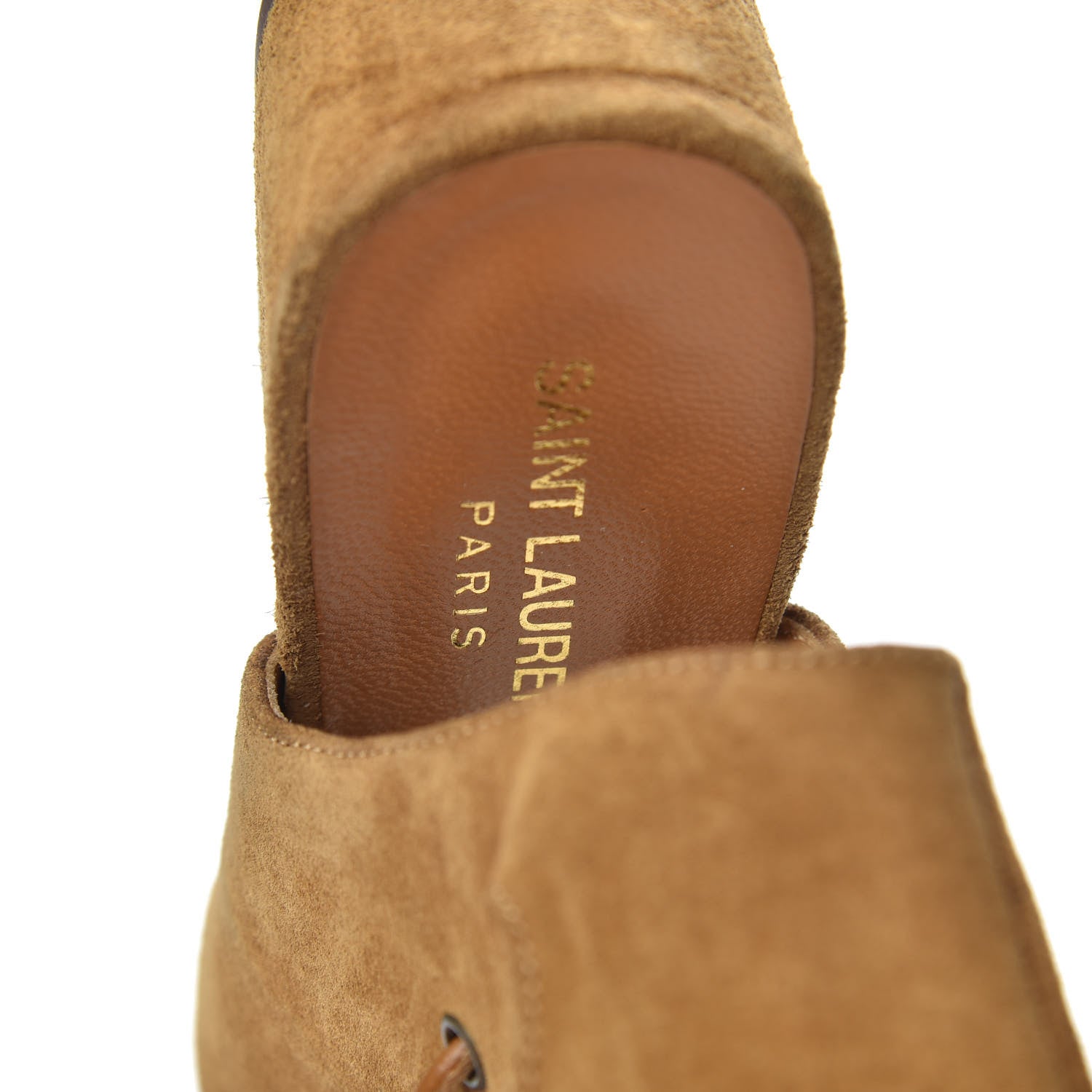 Saint Laurent Suede Babies Knee High Gladiator Sandals 35 Tan 6 of 7