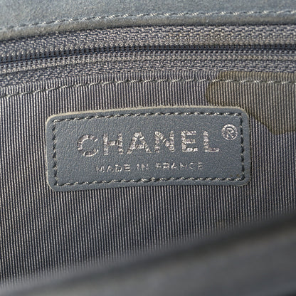 Chanel Suede Chocolate Bar Whipstitch Mademoiselle Flap Grey 5 of 11