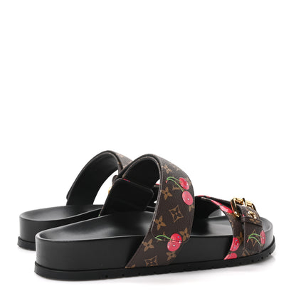 Louis Vuitton LV X TM Monogram Cerises Bom Dia Comfort Mule Sandals 39 5 of 10