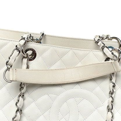 Chanel Caviar Quilted XL Grand Shopping Tote GST White 21 of 27