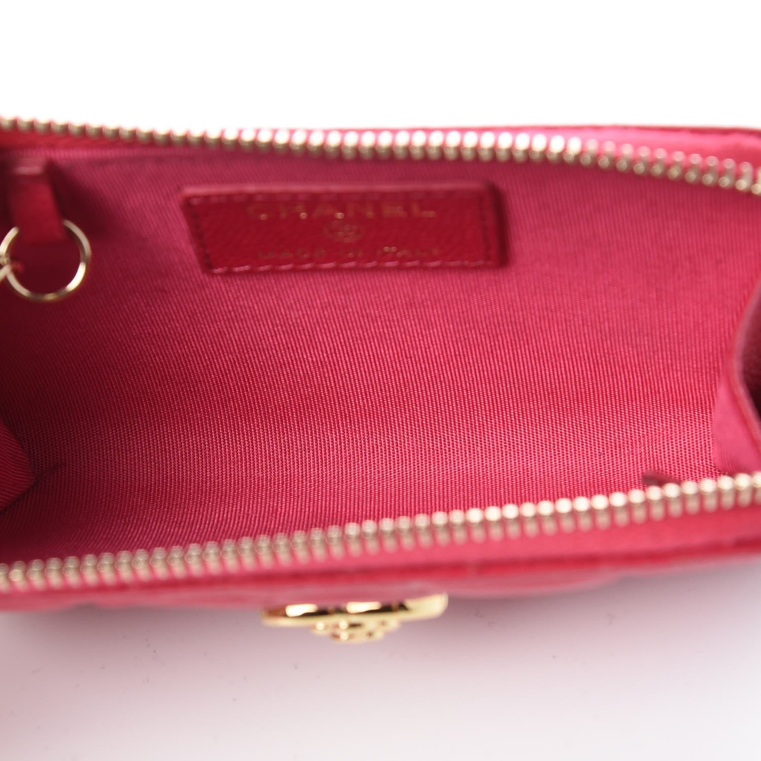 Chanel Caviar Camellia Embossed Key Holder Case Fuchsia 5 of 9