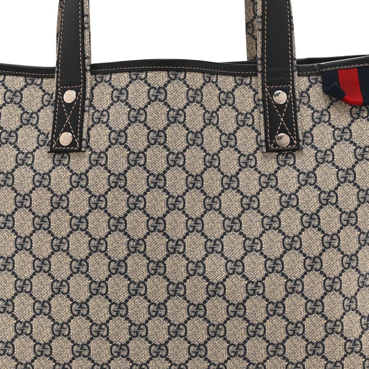 Gucci GG Plus Monogram Medium Signature Web Loop Tote Navy 9 of 11