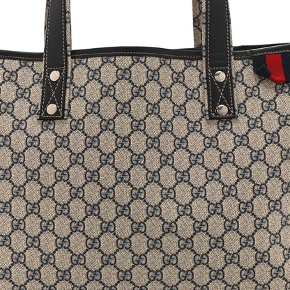 Gucci GG Plus Monogram Medium Signature Web Loop Tote Navy 9 of 11