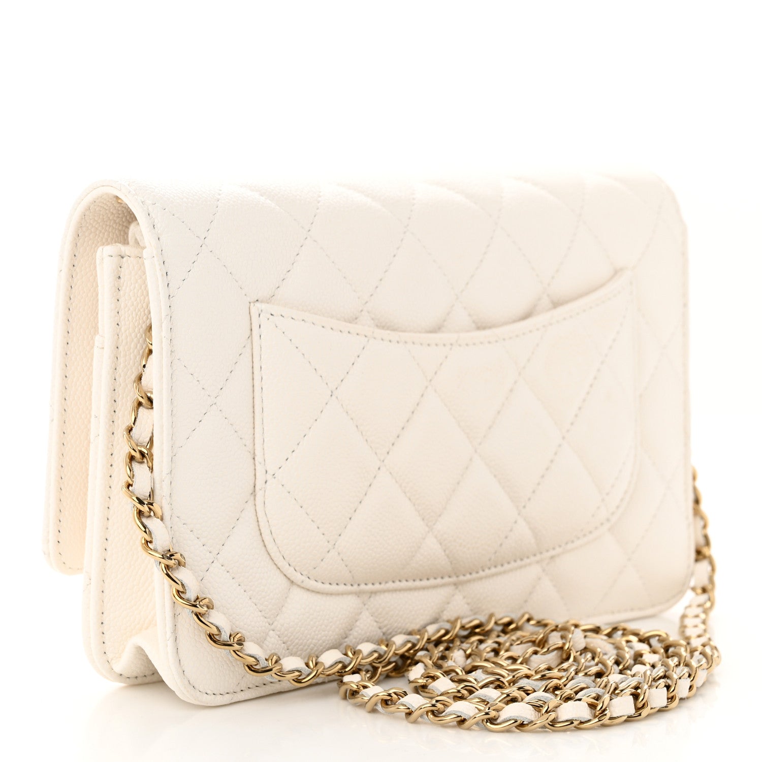 Chanel Caviar Quilted Wallet On Chain WOC White 3 of 12