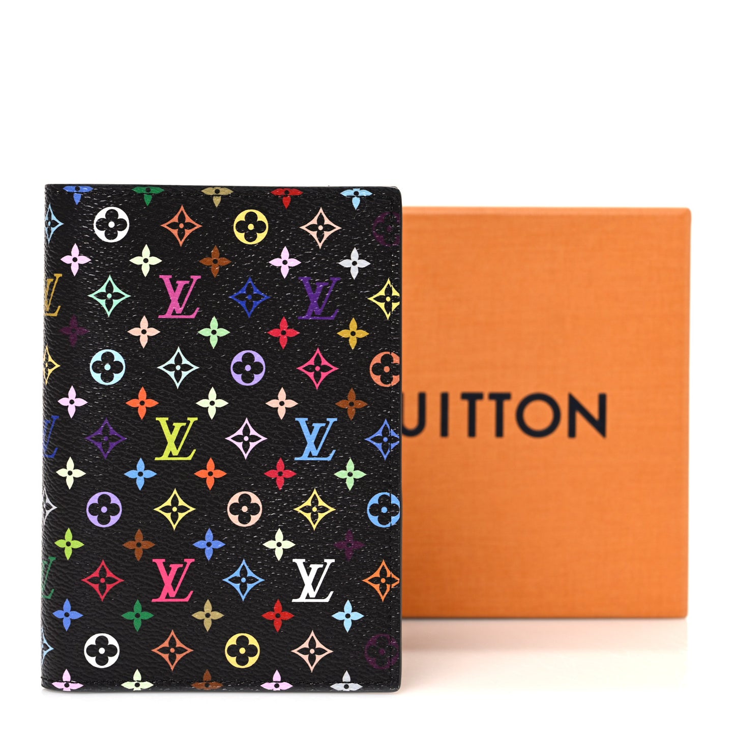 LV X TM Monogram Multicolor Passport Cover Black