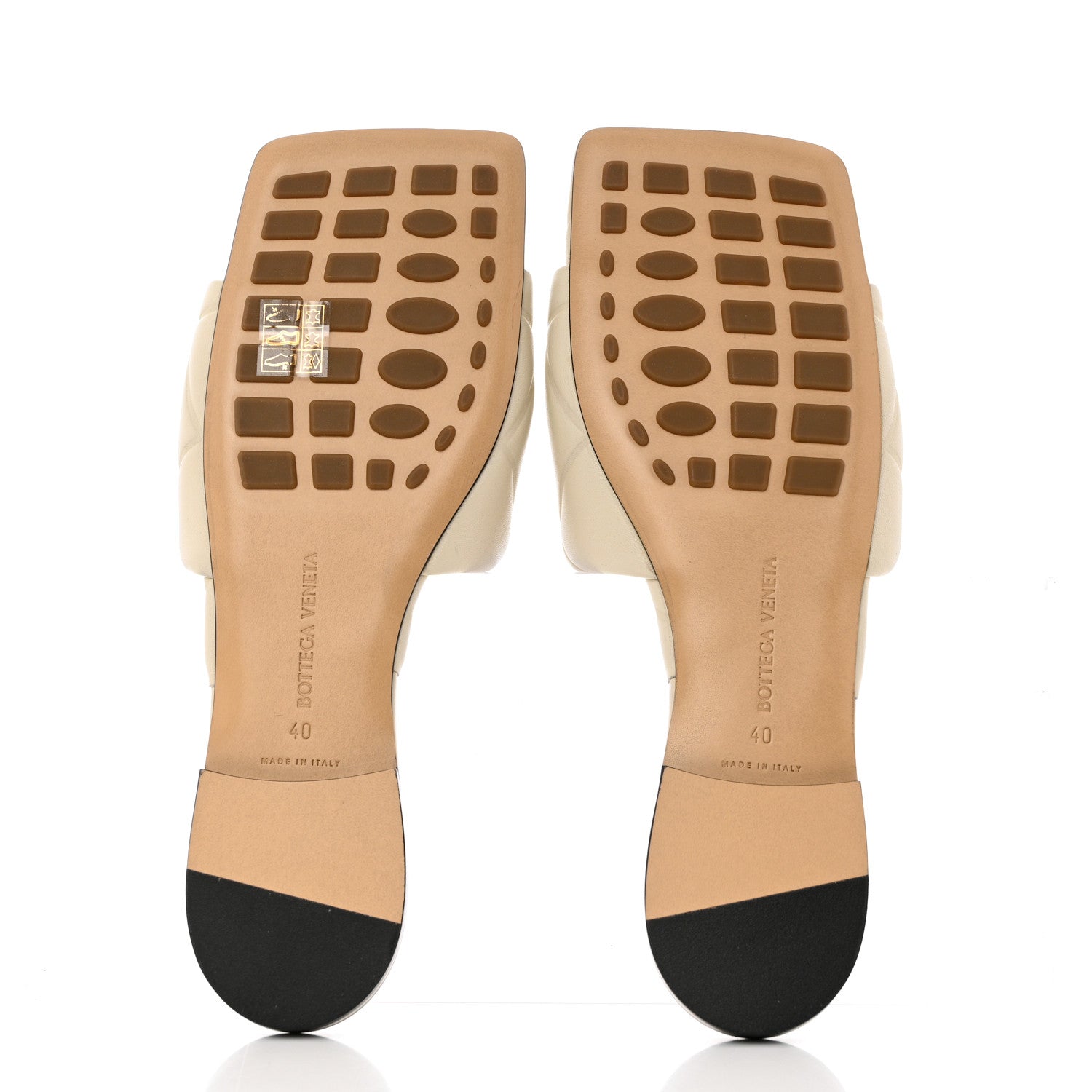 Bottega Veneta Nappa Quilted Rubber Lido Flat Sandals 40 Wax 5 of 7