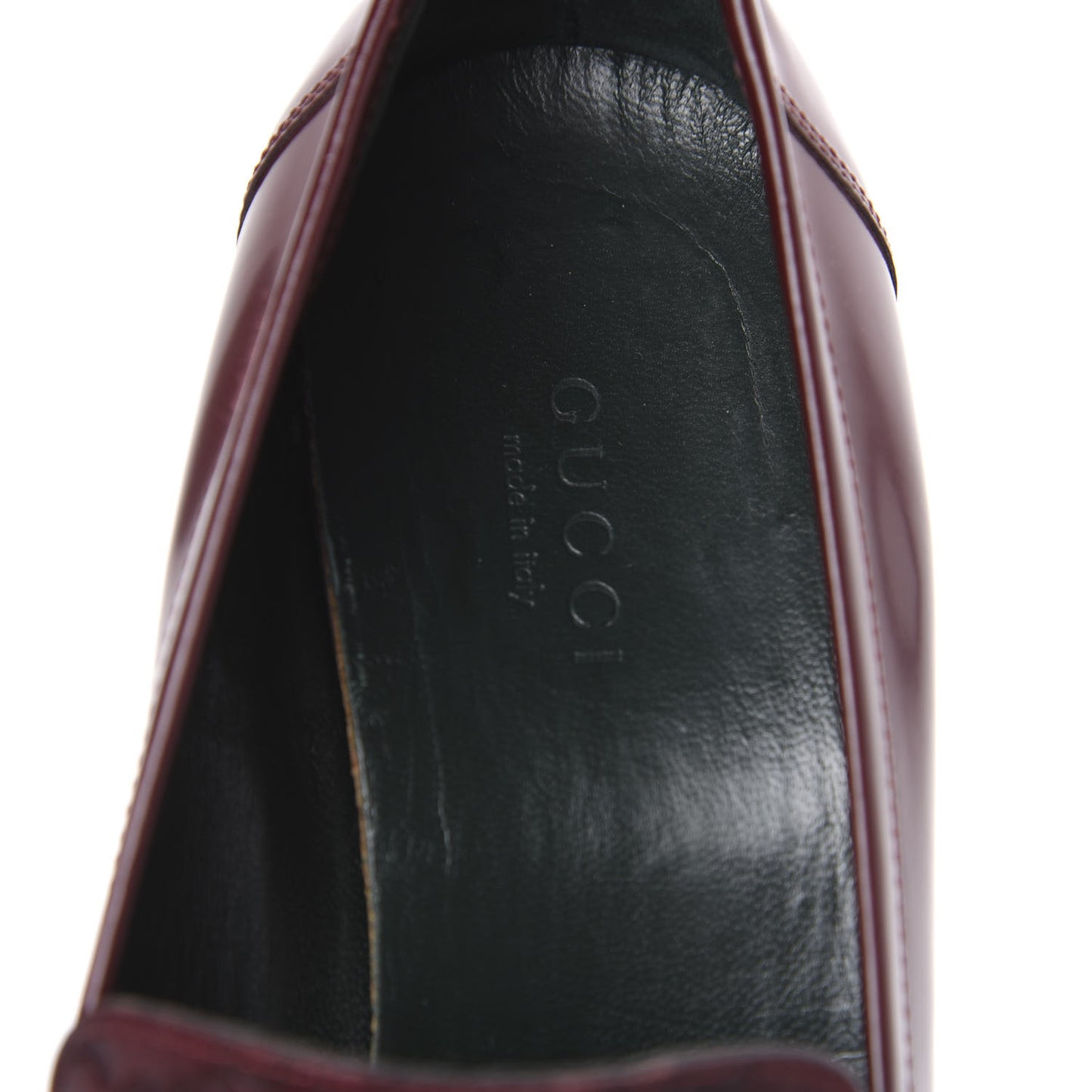 Calfskin Horsebit Guccissima Mens Platform Loafers 7 Burgundy