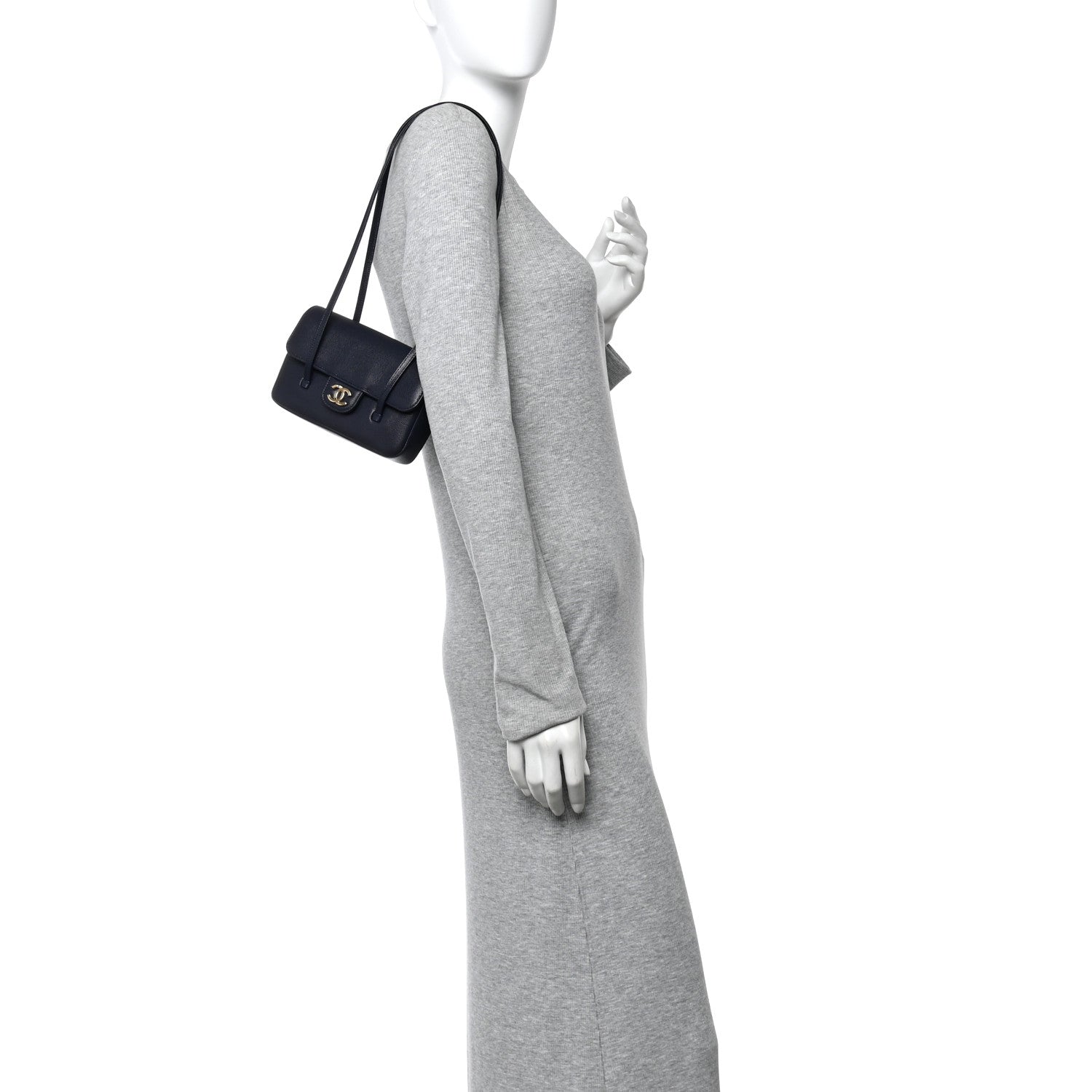 Chanel Shiny Caviar Mini Preppy Coco Shoulder Bag Dark Blue 2 of 11