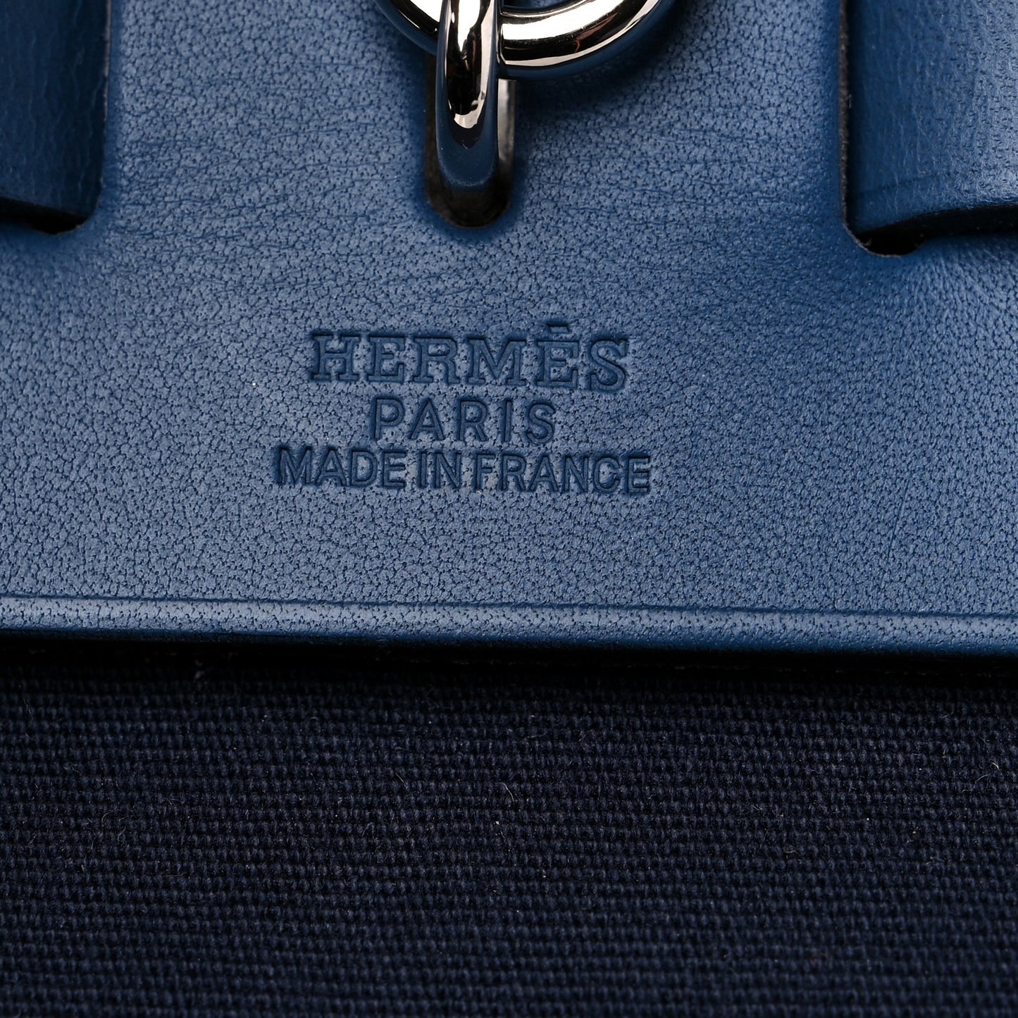 Toile Vache Calfskin Herbag 30 PM Navy Bleu