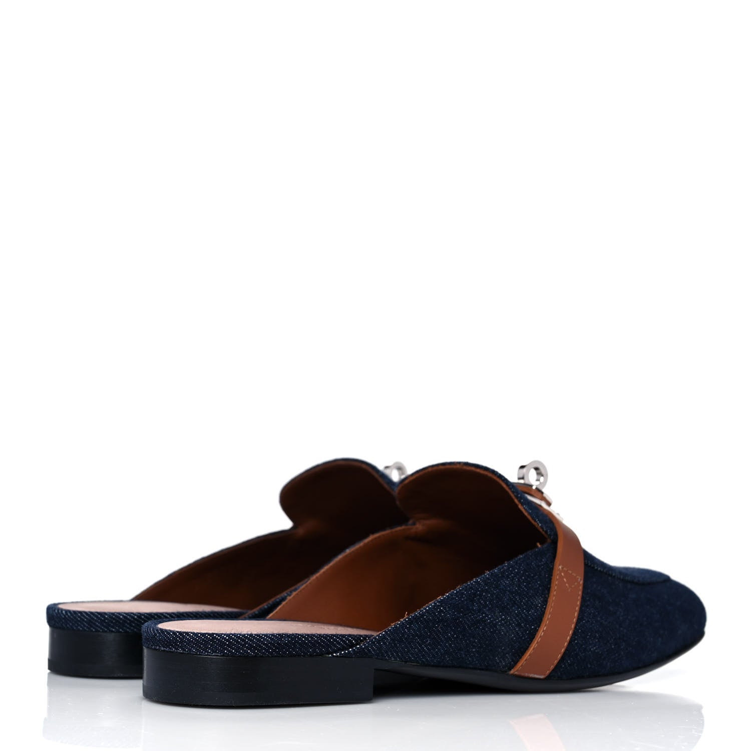 Hermes Calfskin Denim Oz Mules 37 Bleu Brut Gold 4 of 9