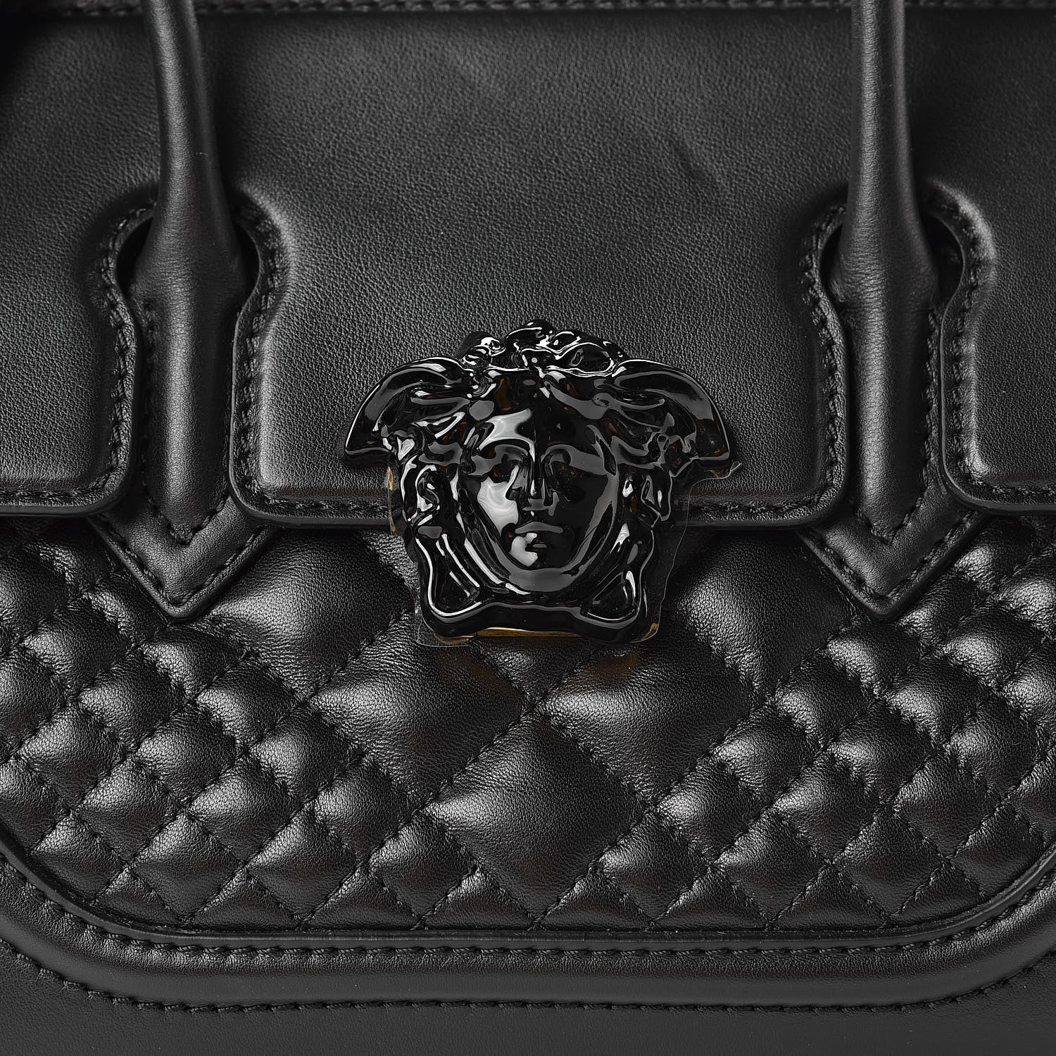 Versace Vitello Quilted Medium Palazzo Empire Bag Black 9 of 14