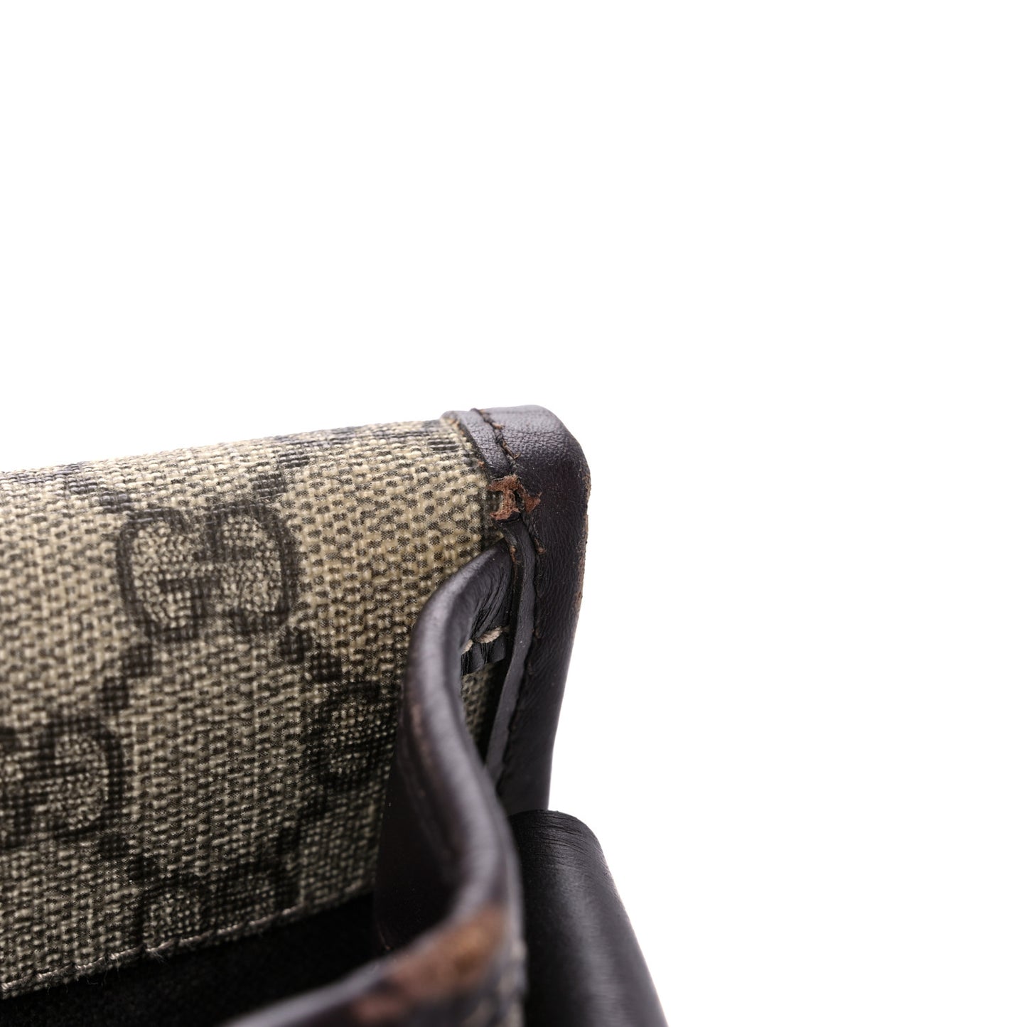 GG Plus Monogram Medium Double Buckle Flap Messenger Bag Beige Dark Brown