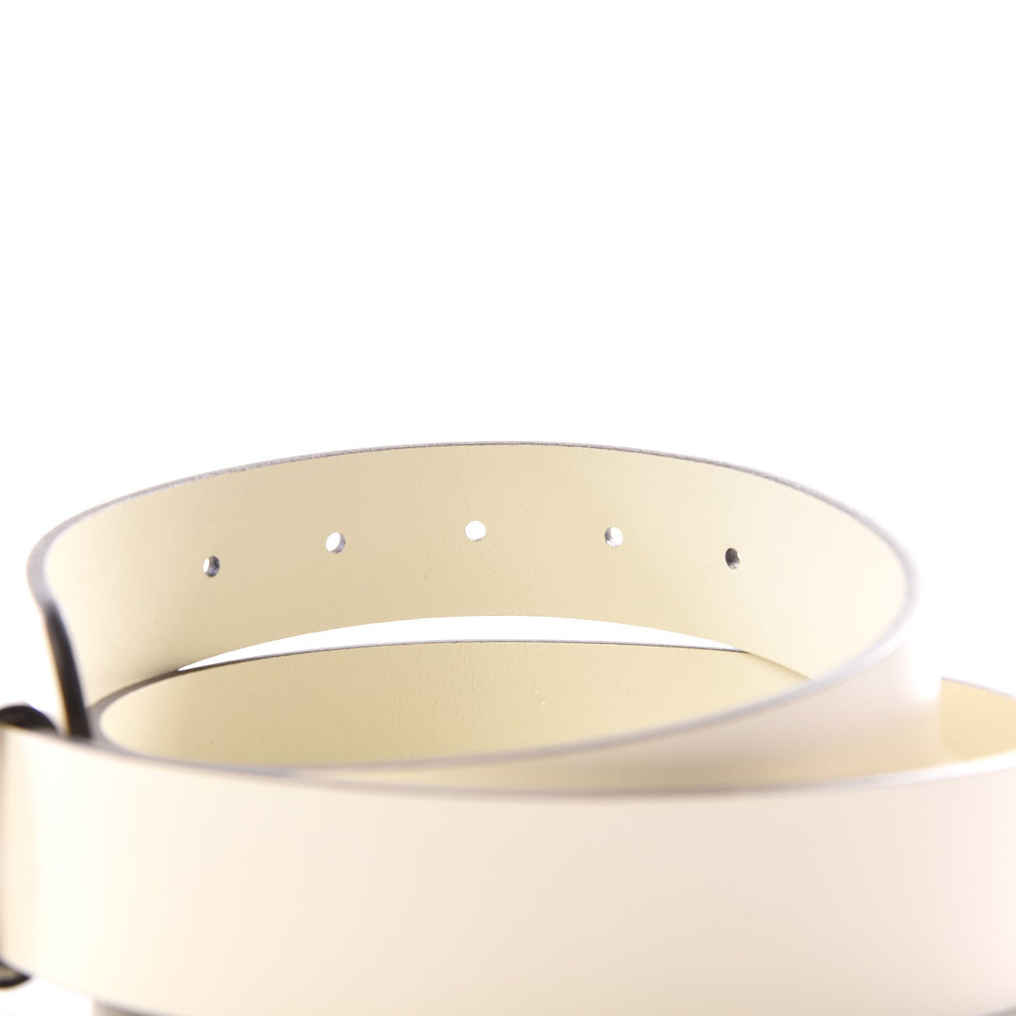 Margaux Calfskin Studded Interlocking G 30mm Belt 80 32 Mystic White