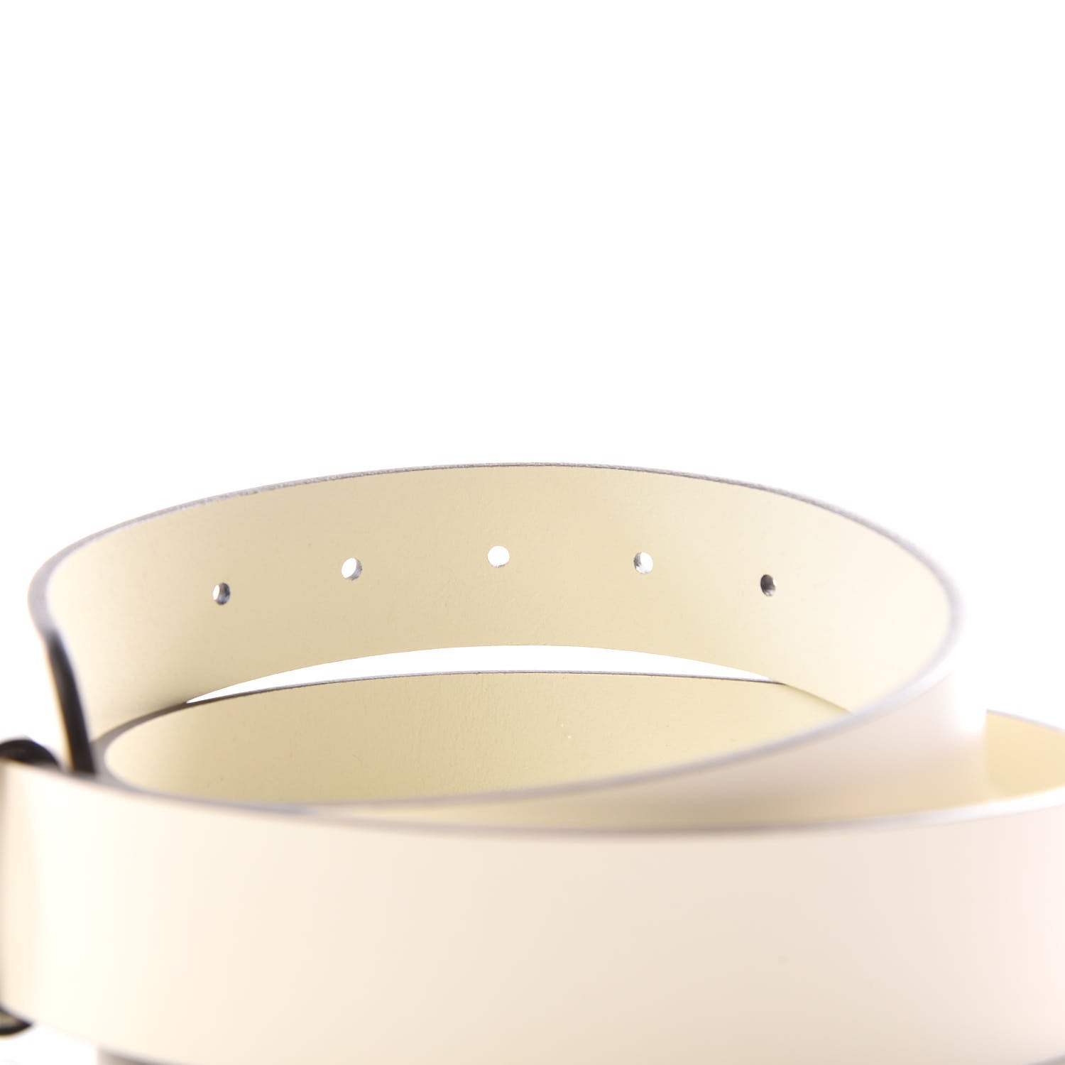 Gucci Margaux Calfskin Studded Interlocking G 30mm Belt 80 32 Mystic White 3 of 5