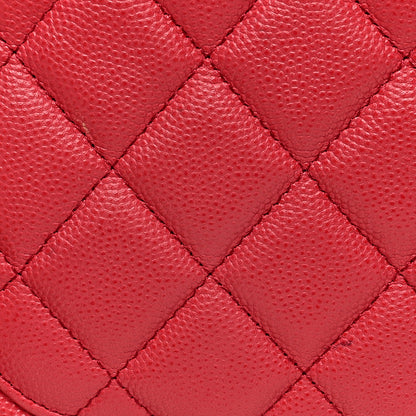 Chanel Caviar Quilted Medium Cosmetic Case Red 8 of 8