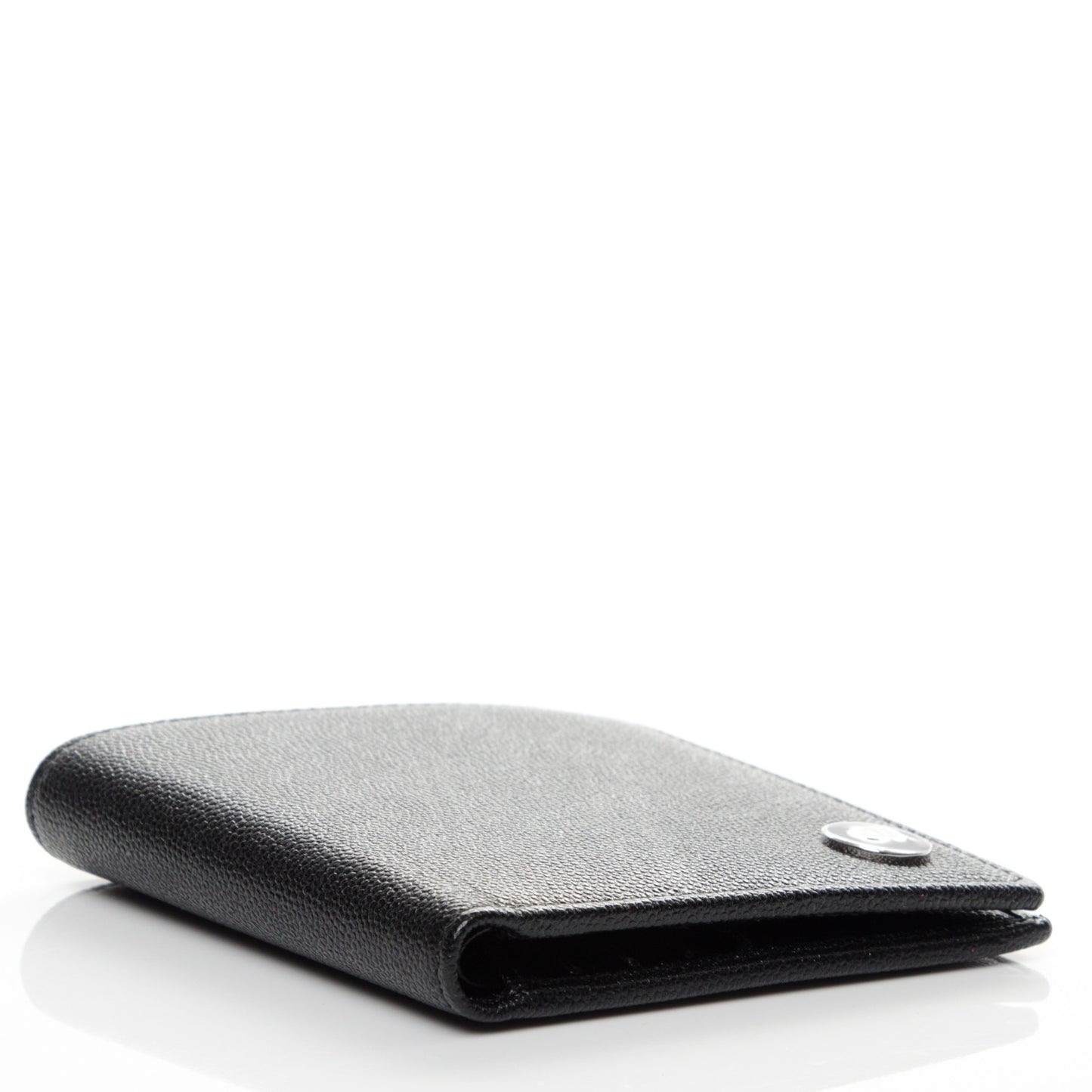 Grained Calfskin CC Bi-Fold Wallet Black