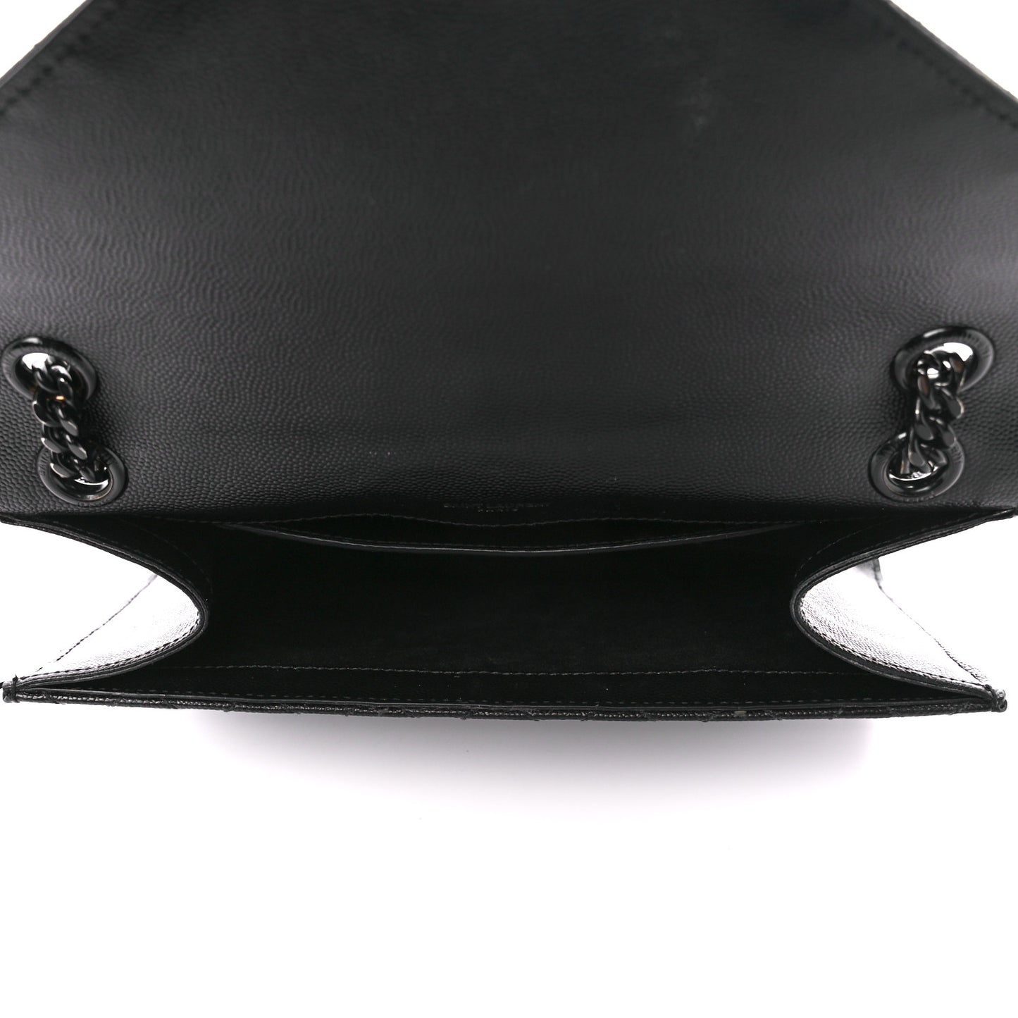 Grain De Poudre Textured Mixed Matelasse Triquilt Medium Monogram Monochrome Satchel Black
